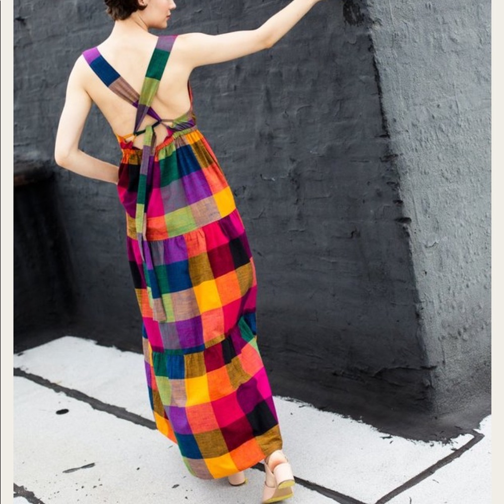NWT Rujuta Sheth Gema Tier Dress in Multi Chex